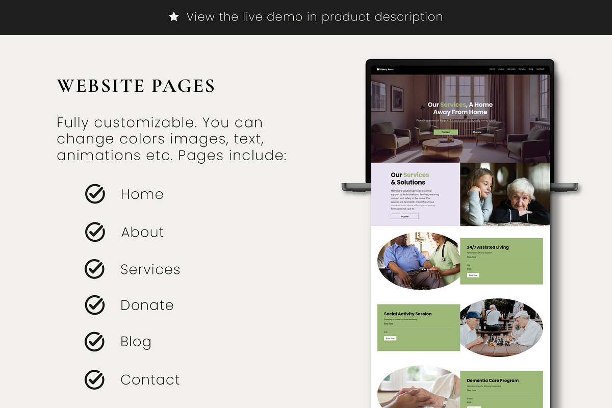 Wix Home Health Care Website, a Wix Template by Sky Dore Design (Photo 3 of 11)