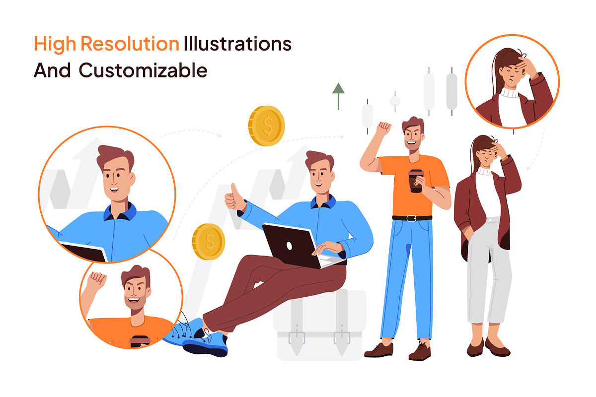 Stock and Finance Illustration Set, a Person Illustration by Vectors Market (Photo 3 of 8)