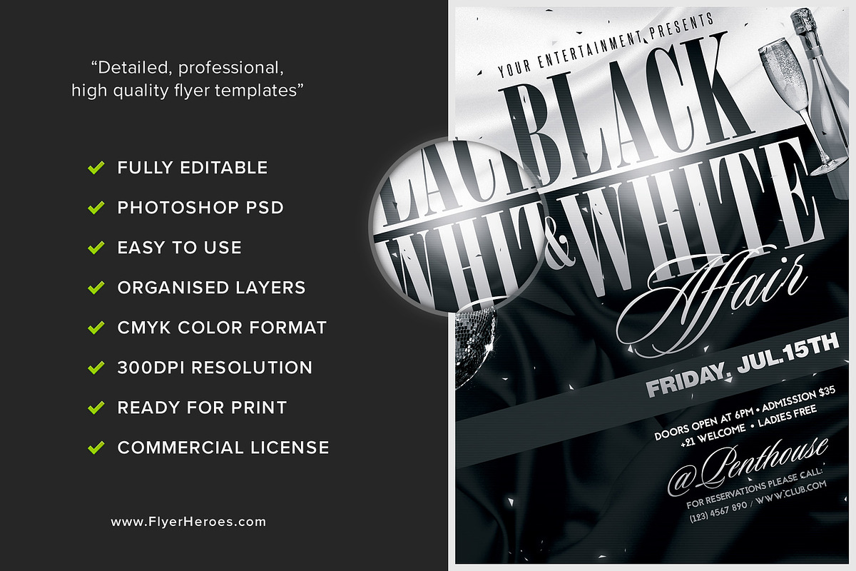 Black and White Flyer Template, a Flyer Template by FlyerHeroes (Photo 2 of 4)