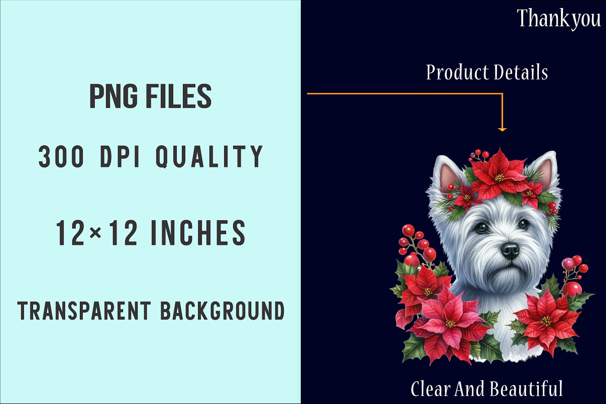 Christmas Westie Png Graphics, an Illustration by SinaCreation (Photo 4 of 5)