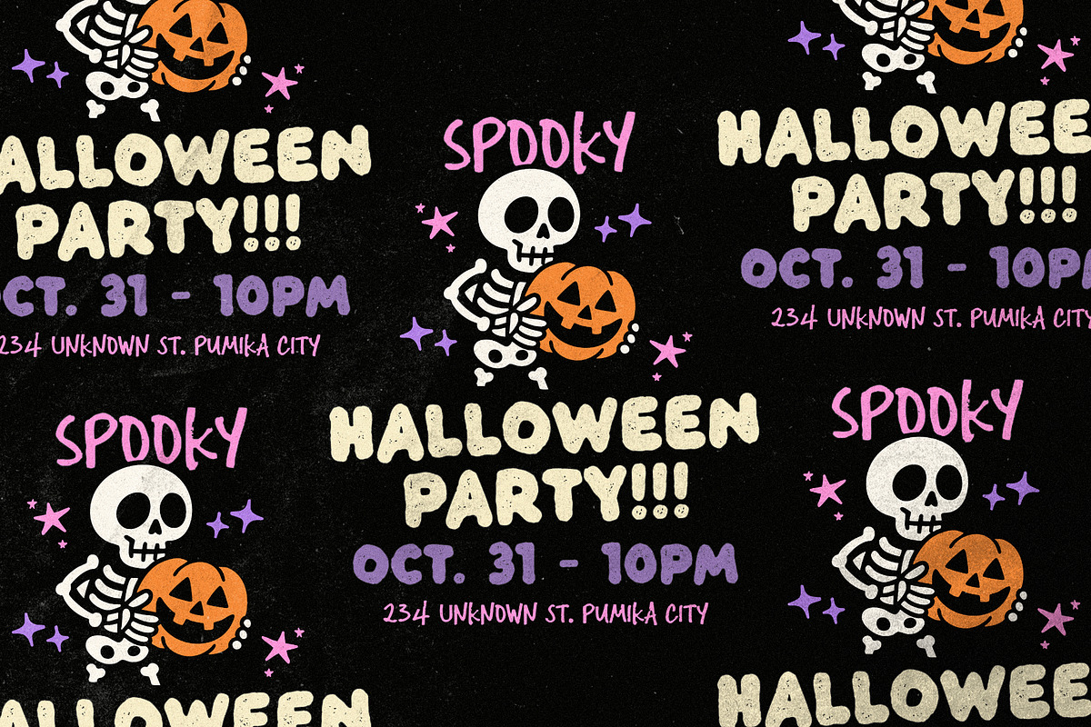 Pumika Playful Horror Typeface, a Handwritten Font by 24Design Studios (Photo 4 of 8)
