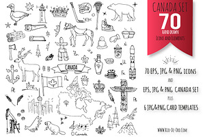 70 CANADA Hand Drawn Elements!