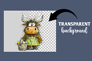 Whimsical Easter Highland cow Clipar, an Illustration by Designworld (Thumbnail 5 of 6)