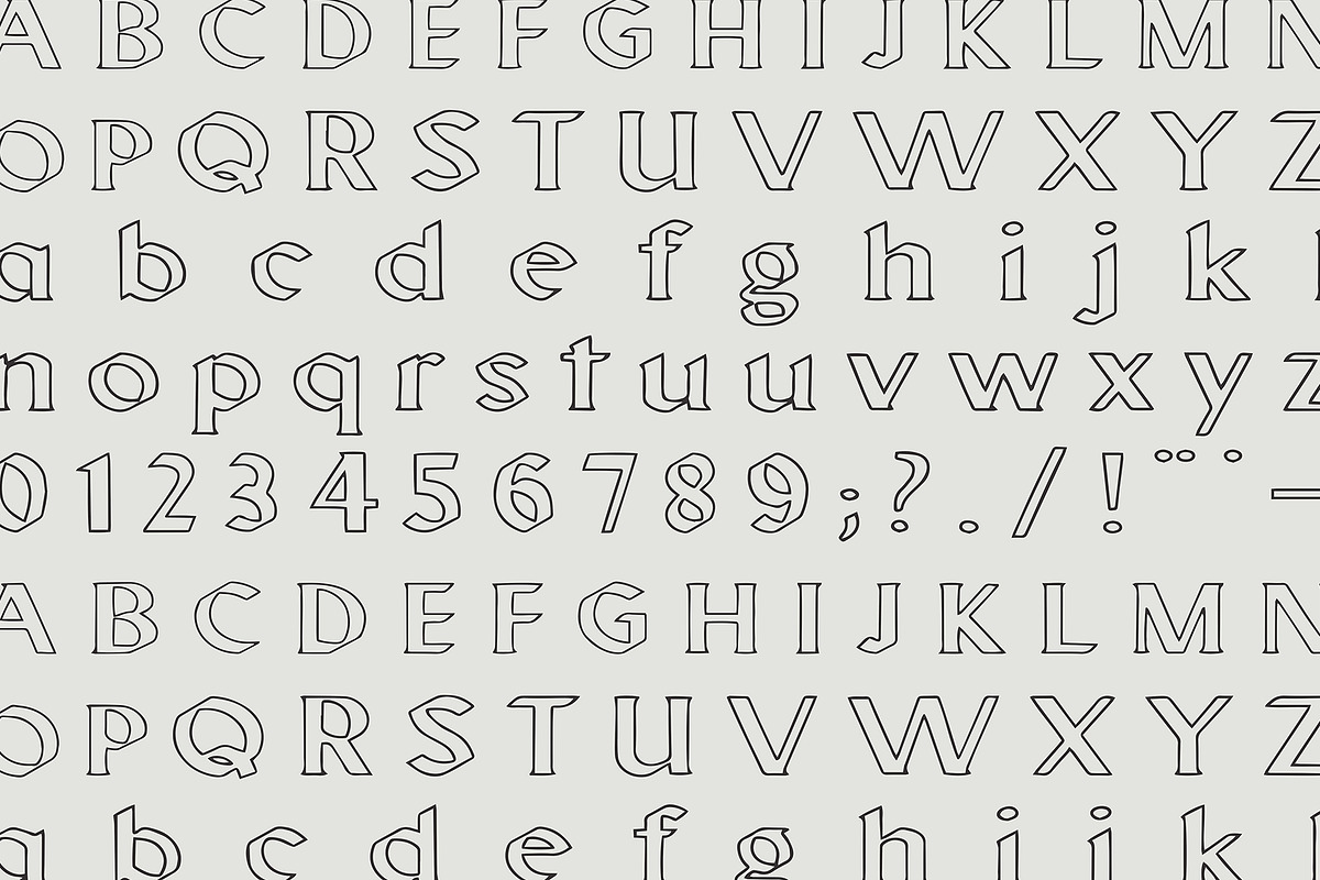 MISHANN TrueType - BOLD & OUTLINE, a Font by west_of_death (Photo 5 of 8)