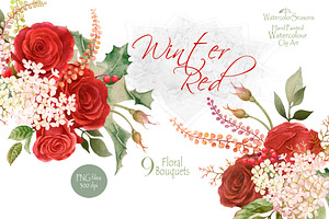 Red Roses Bouquets Clipart