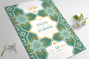 Geometric Islamic Wedding Invitation, an Invitation Template by Aarley Kaiven