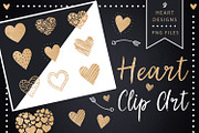 Golden Glitter Heart Clip Art, a Graphic by ConfettiBears (Thumbnail 1 of 5)