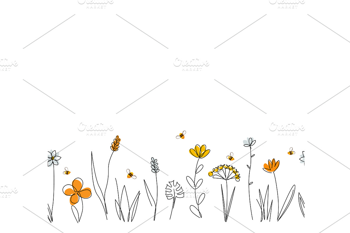 Vector nature seamless border with, an Object Illustration by Toltemara