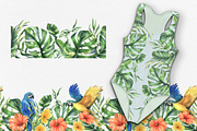 Parrots & tropical leaves watercolor, an Animal Illustration by NATASHA CHU (Thumbnail 15 of 21)