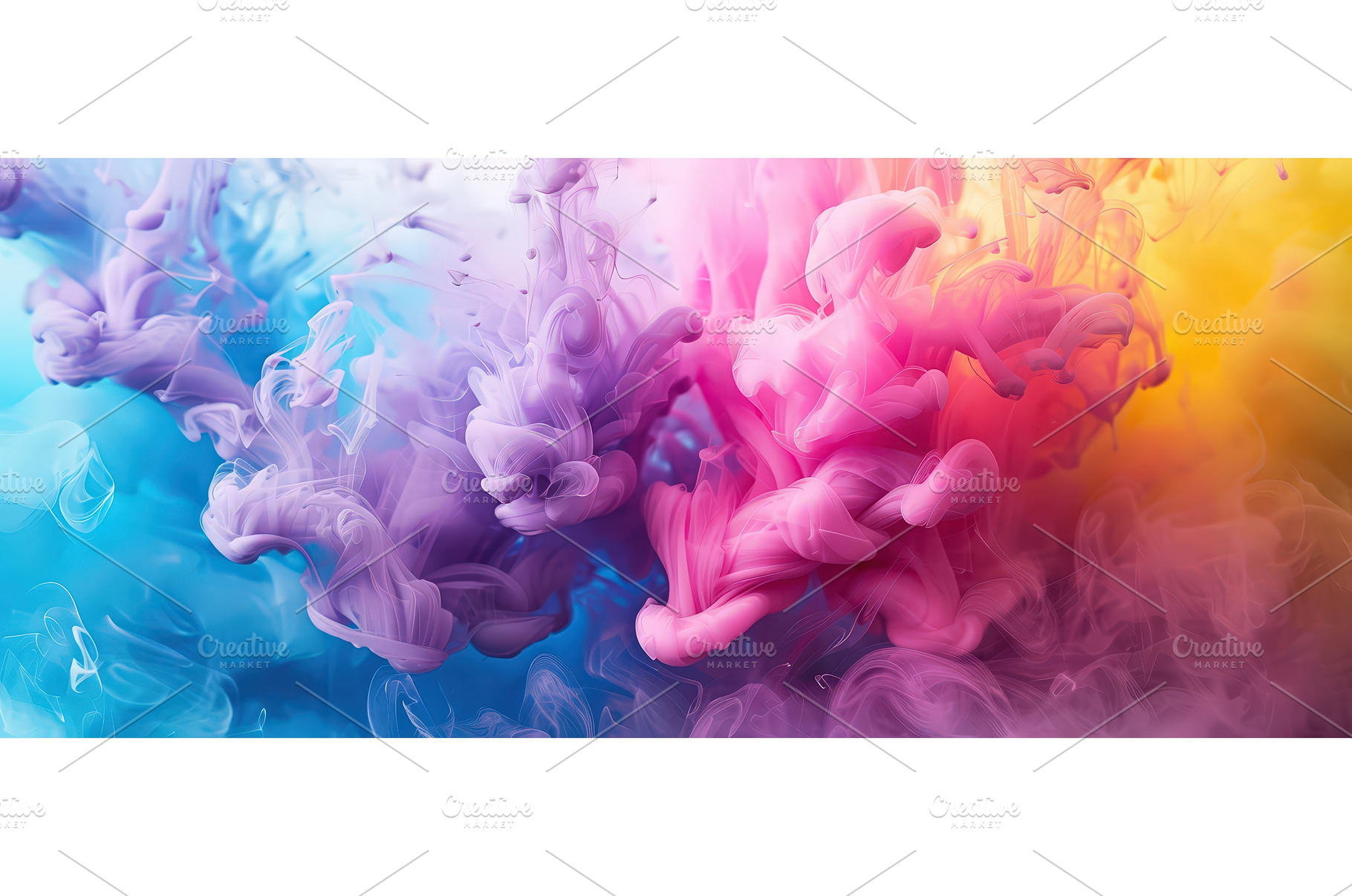 Colorful ink clouds mixing, an Abstract Photo by piter.goskov