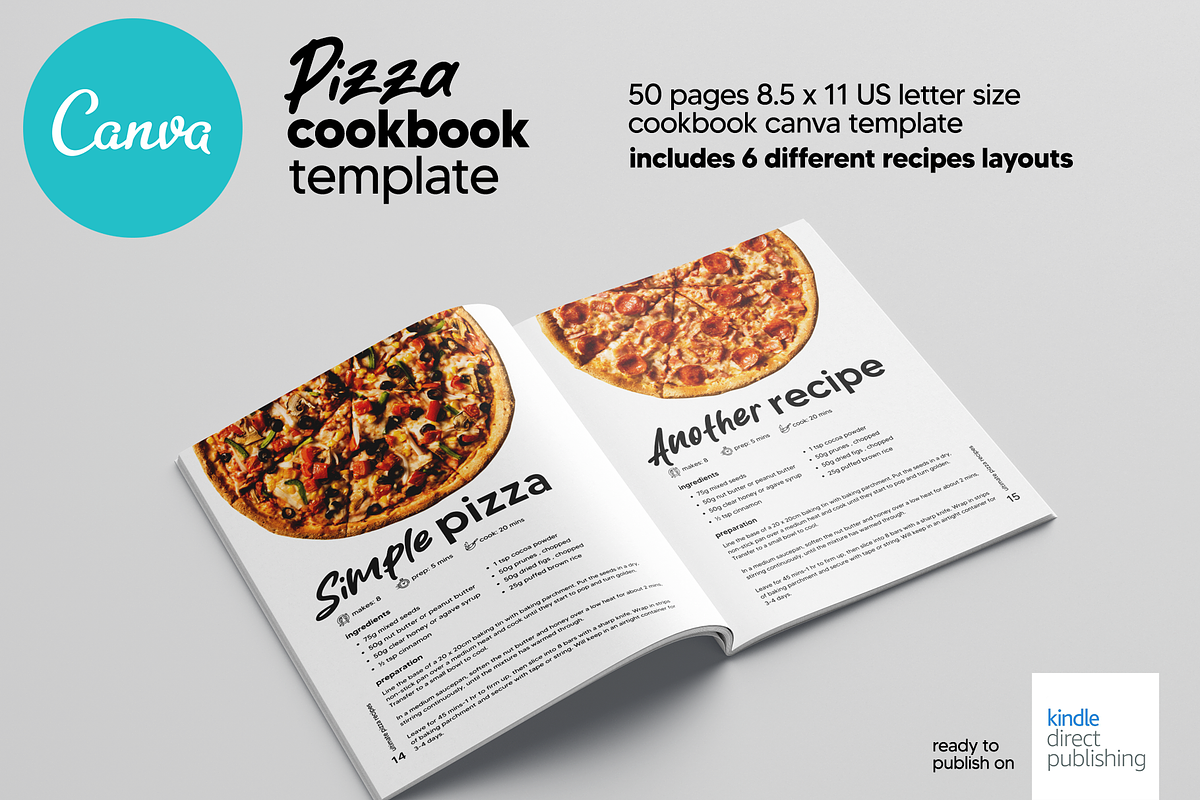 Canva Pizza US Letter CookBook, a Print Template by DeLaGranSiete (Photo 8 of 11)