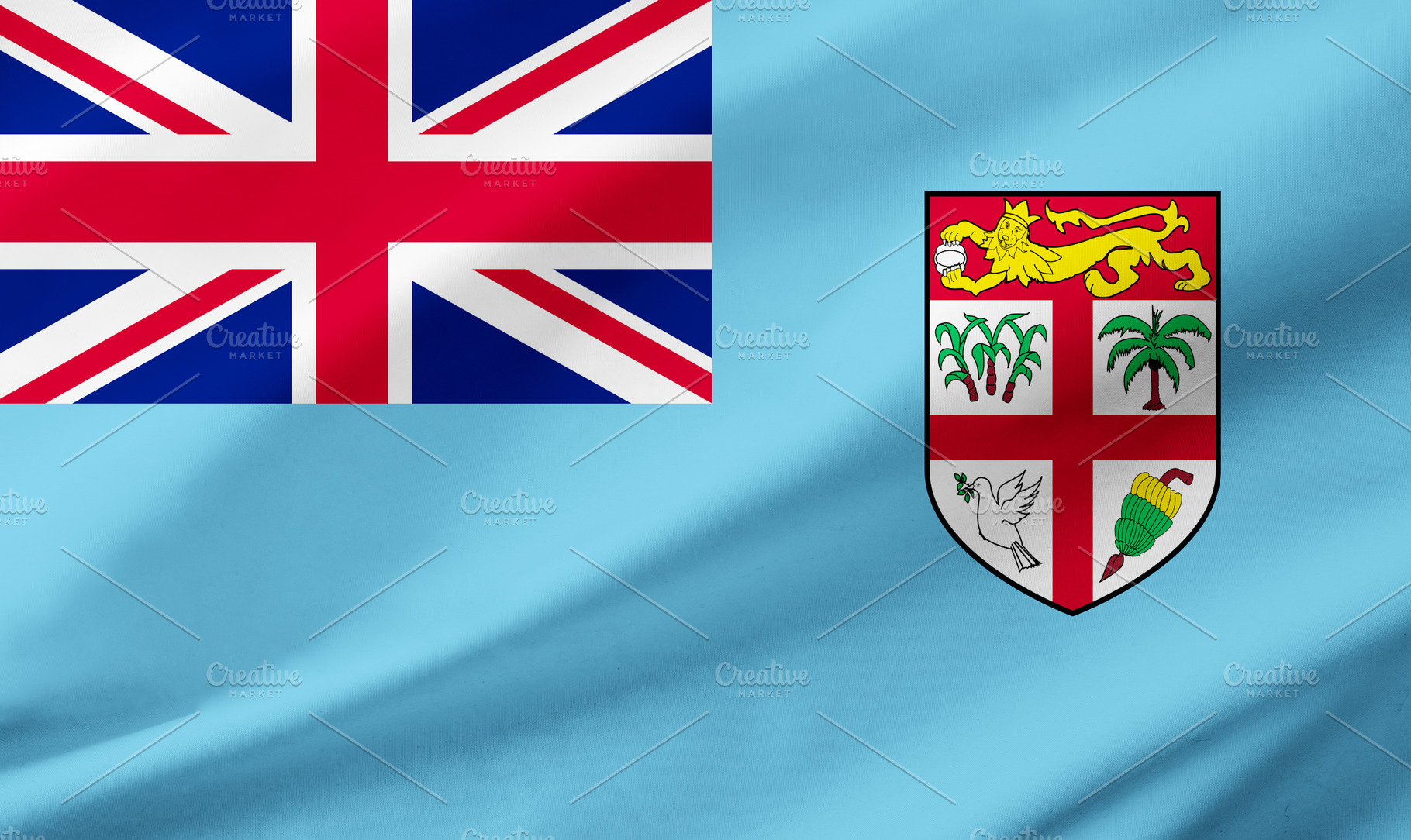 Fiji flag background with waving fabric texture, a Background Photo by Davizro's Market