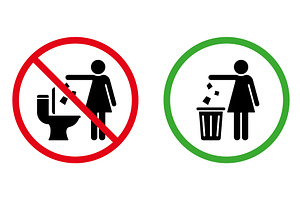Forbidden Drop Rubbish Icons, an Object Illustration by Vector Creator