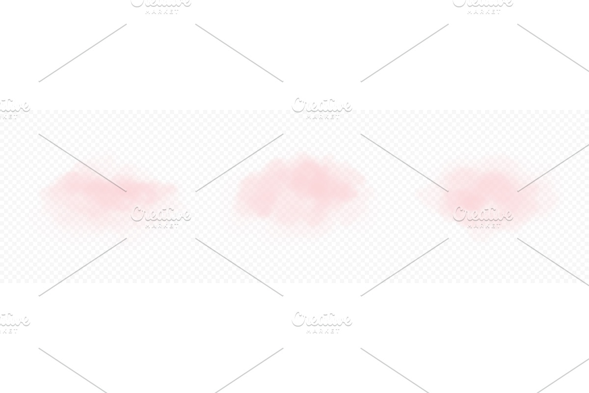 Realistic fluffy pink clouds set, an Illustration by Andrey Yaroslavtsev