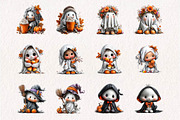 Cute Halloween Ghosts, a Seasonal Illustration by CreationArt (Thumbnail 4 of 7)