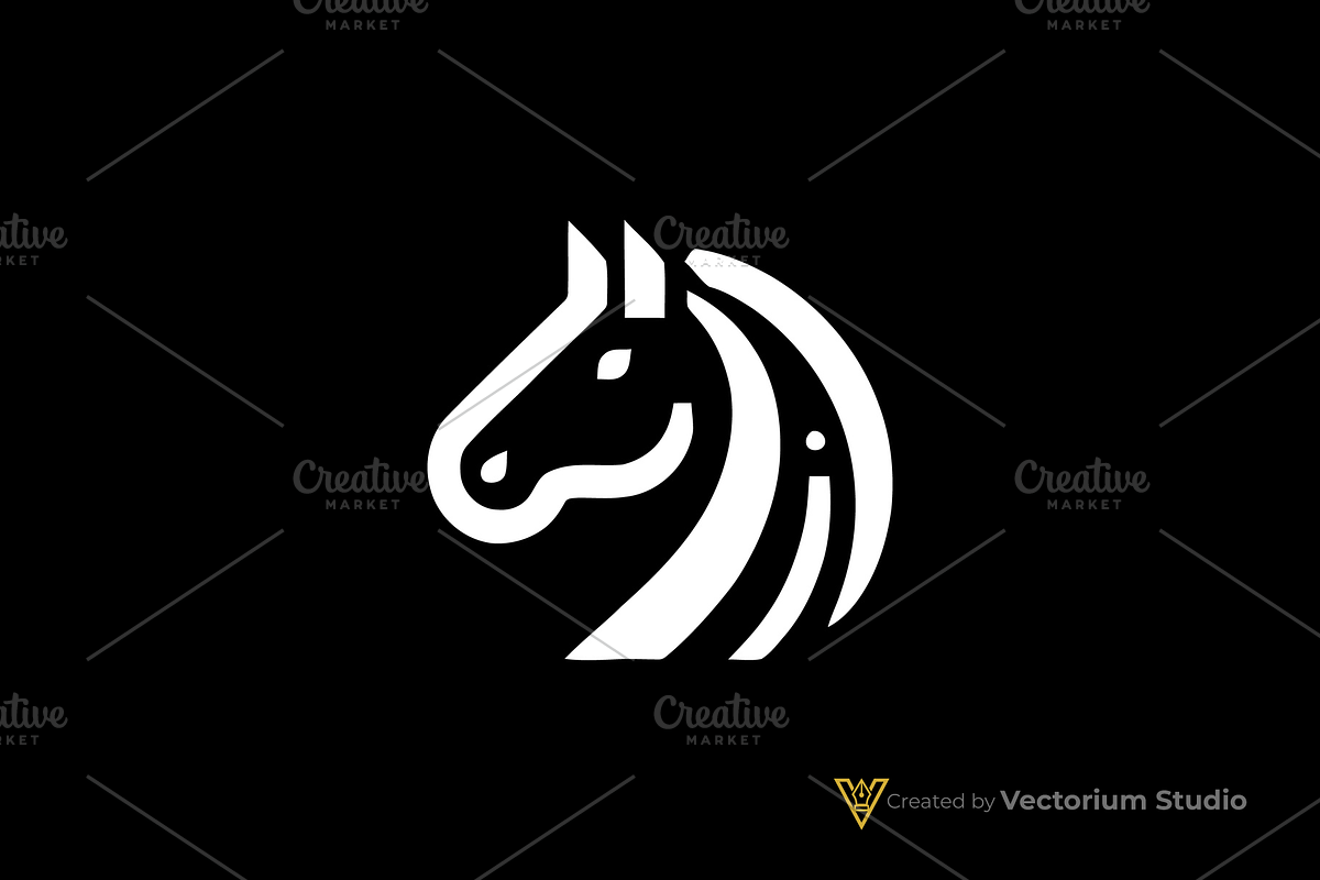Horse Head Minimal Logo, a Branding & Logo Template by Vectorium Studio (Photo 2 of 3)