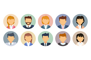 Icons of business people in circles, an Icon by Yayasya