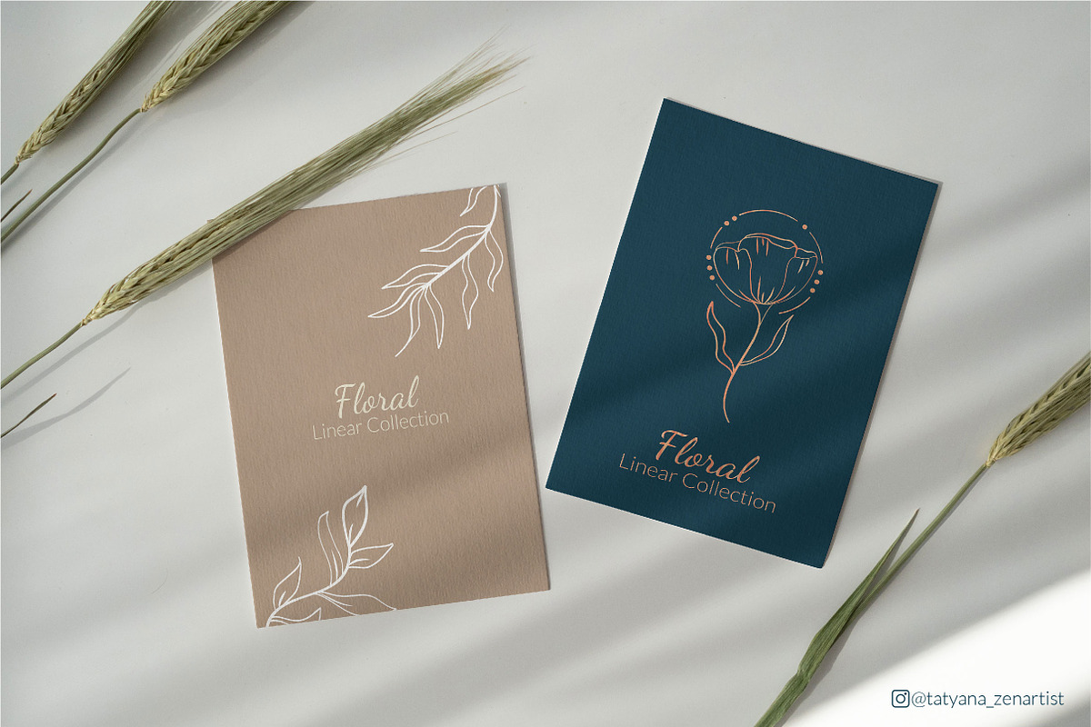 Botanical floral line art set, an Object Illustration by Tatyana_Zenartist (Photo 11 of 11)