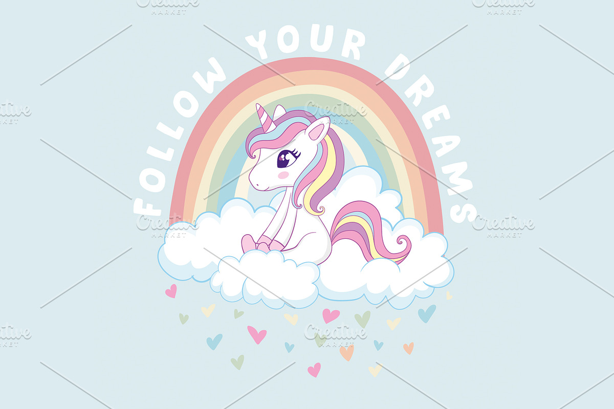 Unicorn pattern.T shirt graphic, an Animal Illustration by StudioLondon (Photo 2 of 3)