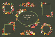 Fall Mushrooms Watercolor Clipart, a Seasonal Illustration by AnitaPol (Thumbnail 7 of 20)
