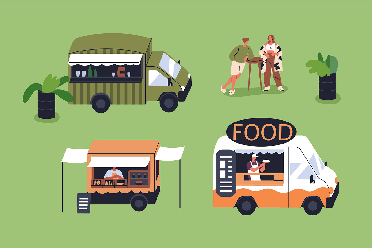 People at open-air street food fest, a Food Illustration by Good Studio (Photo 4 of 4)