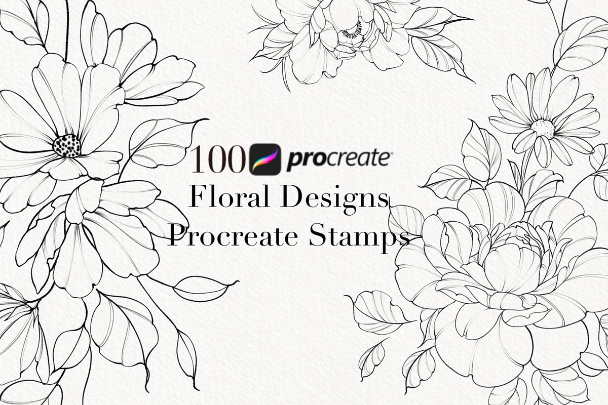 Procreate flower stamp, garden, a Brush Add-On by AnnaPolitmerskaja (Photo 1 of 4)
