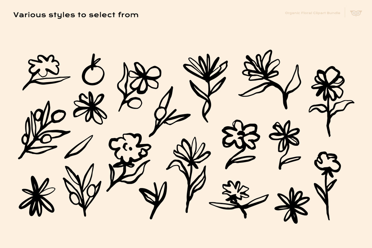 Organic Floral Clipart Bundle, a Decorative Illustration by ClayStudio (Photo 10 of 10)