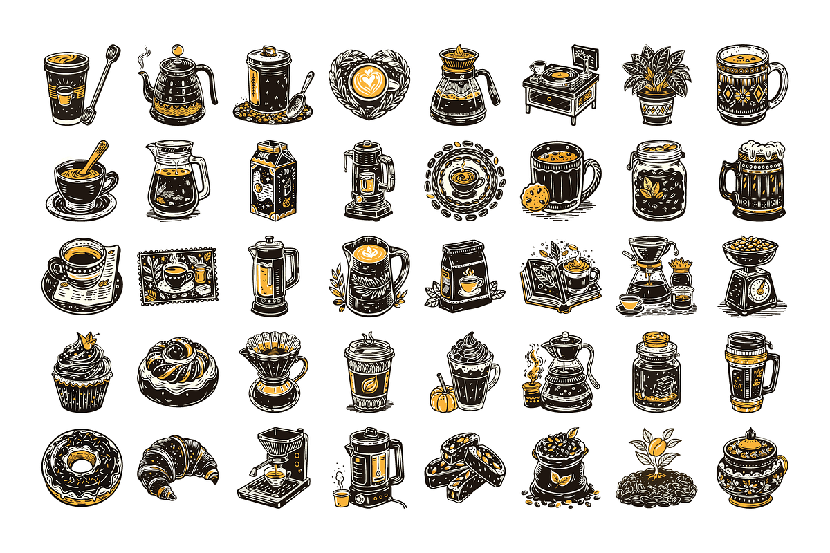 Vintage Style Coffee Shop, an Outline Icon by Vector Portal (Photo 2 of 6)
