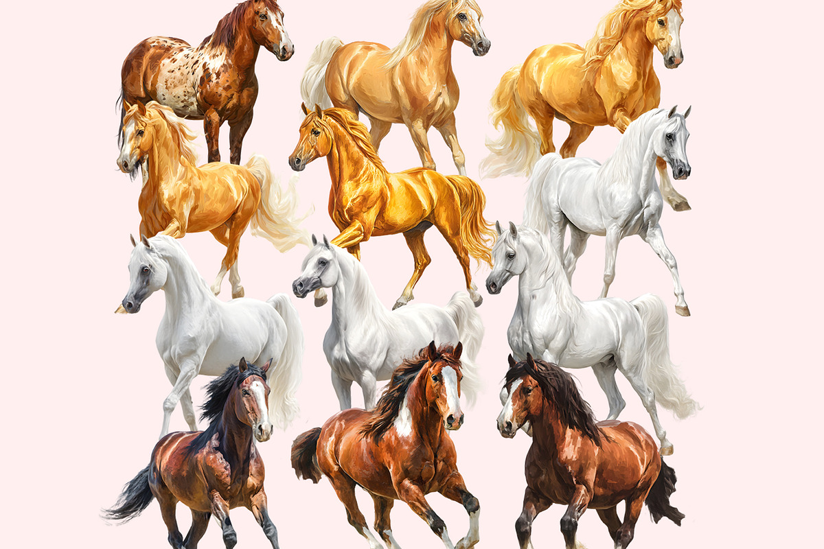 Horse Clipart PNG Bundle, a Graphic by M9 Design (Photo 9 of 11)