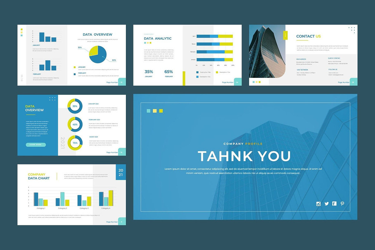 COMPANY PROFILE PowerPoint Template, a Presentation Template by Rizki Herdian (Photo 6 of 6)