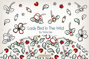 Lady Bird Vector Seamless Pattern