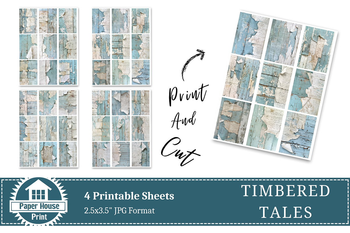 Distressed Aged Paper on Blue Wood, an Illustration by NiiiNArt (Photo 8 of 8)