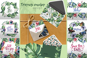 Tropics Leaves JPG Watercolor Set