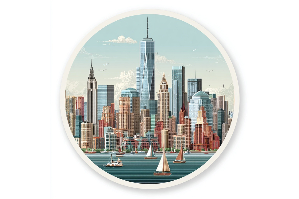 Prompt 50 Retro US Cityscape Icons, a Decorative Illustration by Creative design (Photo 6 of 7)