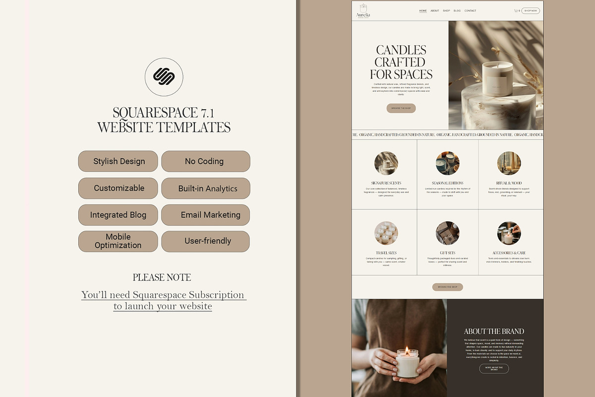 Ecommerce Squarespace 7.1 website, a Squarespace Template by 3.14&Co (Photo 6 of 11)