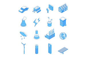 Green energy outline isometric, a Technology Illustration by Valerie Bodnar