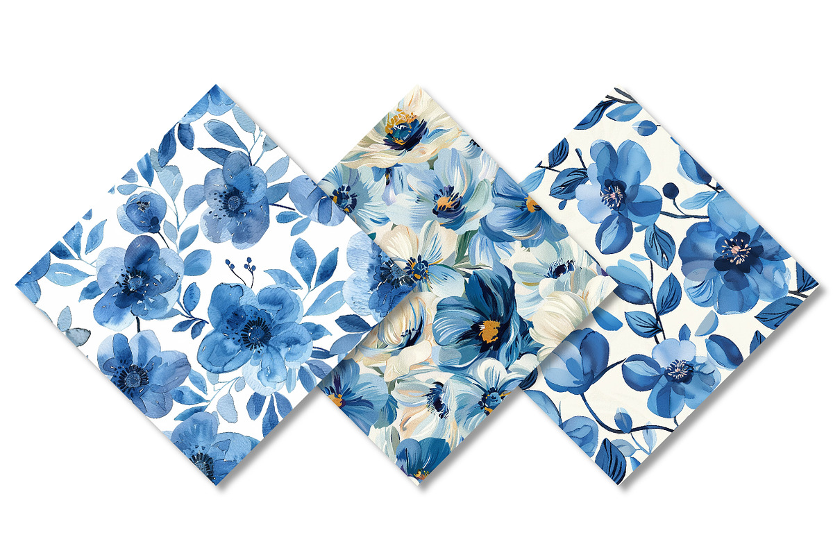 Blue Floral Spring Pattern, a Pattern Graphic by Canvas Craft (Photo 6 of 6)