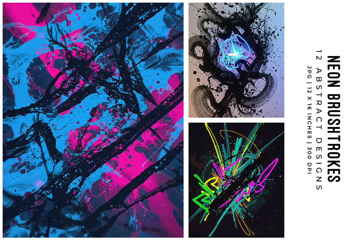 Neon Brushtrokes, a Decorative Illustration by Digital Art Creations (Photo 1 of 7)