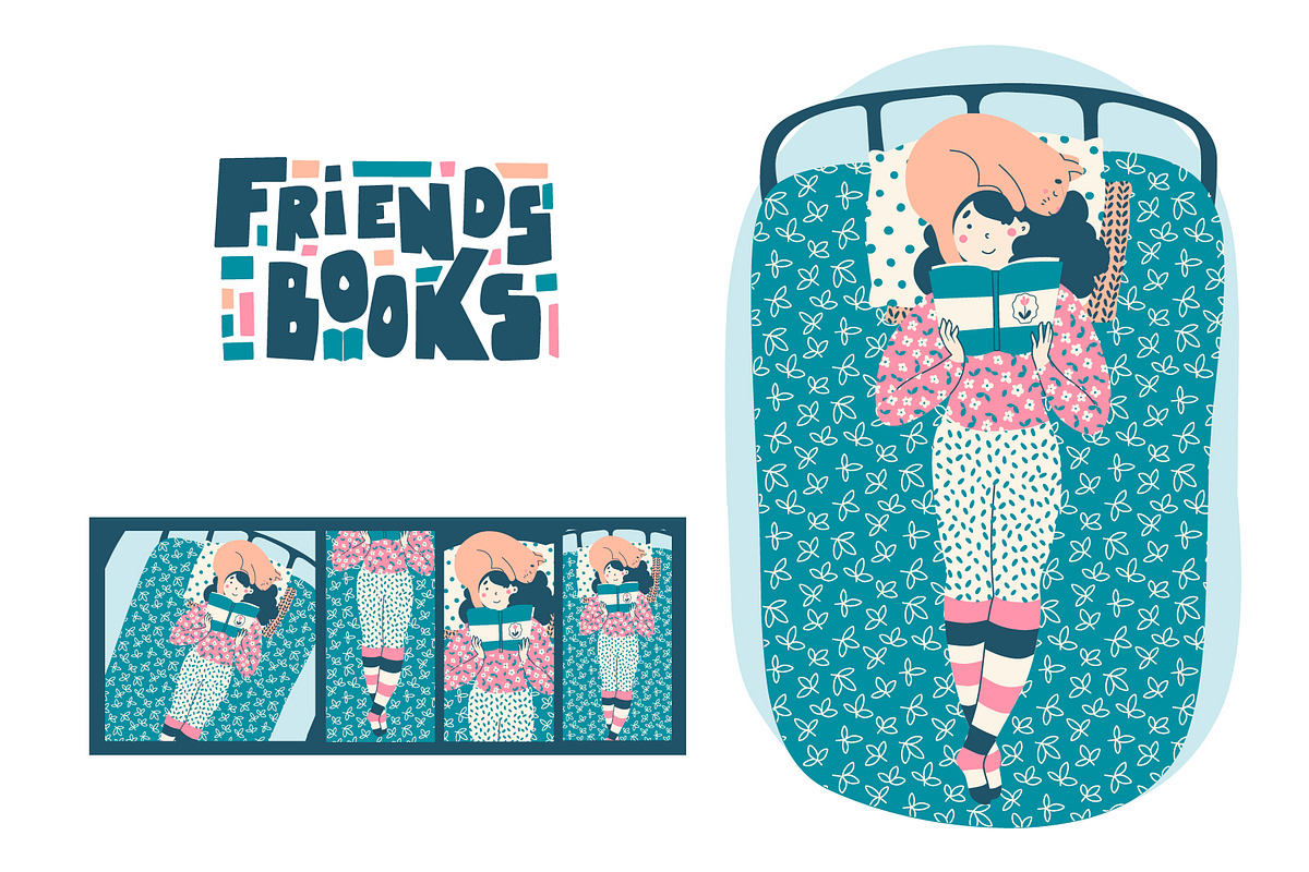 Literature Fans - cute illustration, an Education Illustration by LaVika (Photo 2 of 8)