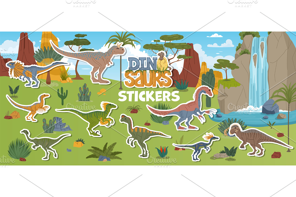 Prehistoric era dinosaur characters, an Animal Illustration by Buch&Bee