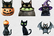 Halloween Black Cat Clipart, an Illustration by Black Bird Studio (Thumbnail 5 of 6)