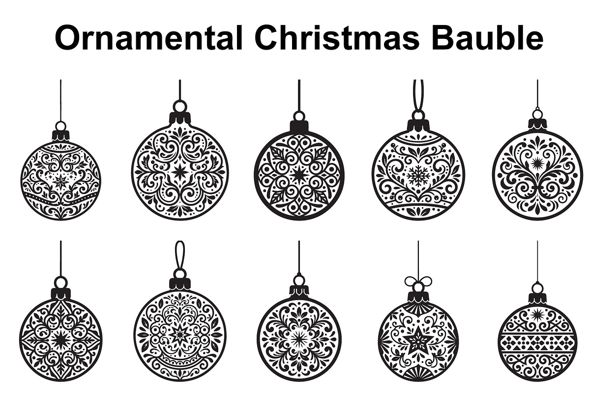 Festive Filigree Bauble Silhouette, an Object Graphic by Creativeshirt (Photo 1 of 5)