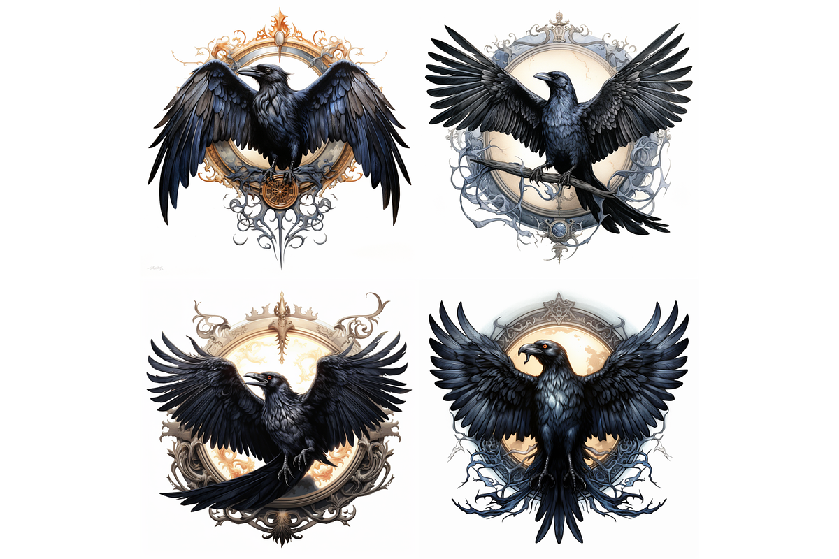 Prompt Midnight Blue Ravens Clipart, a Decorative Illustration by Creative design (Photo 7 of 7)