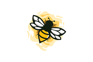Honey Bee Logo Design Vector