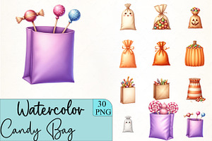 Candy Bag Clipart, an Illustration by CrexoraLab