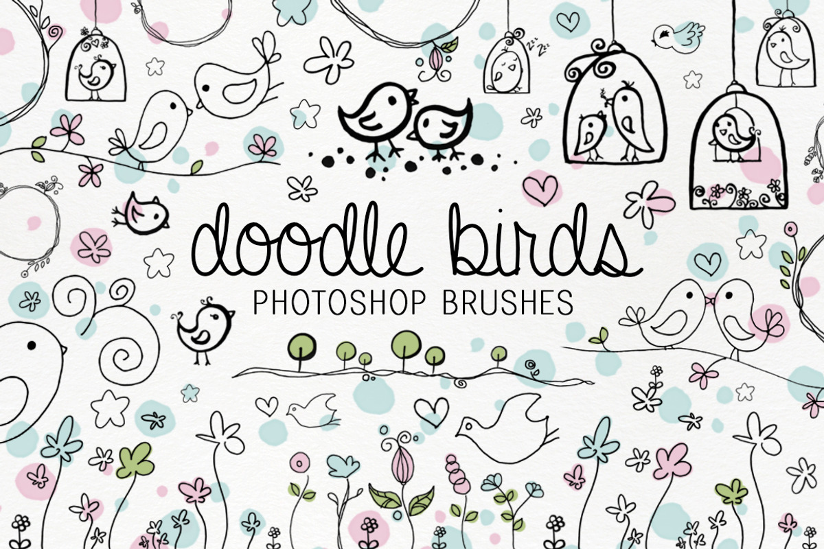 Doodle Birds photoshop brushes