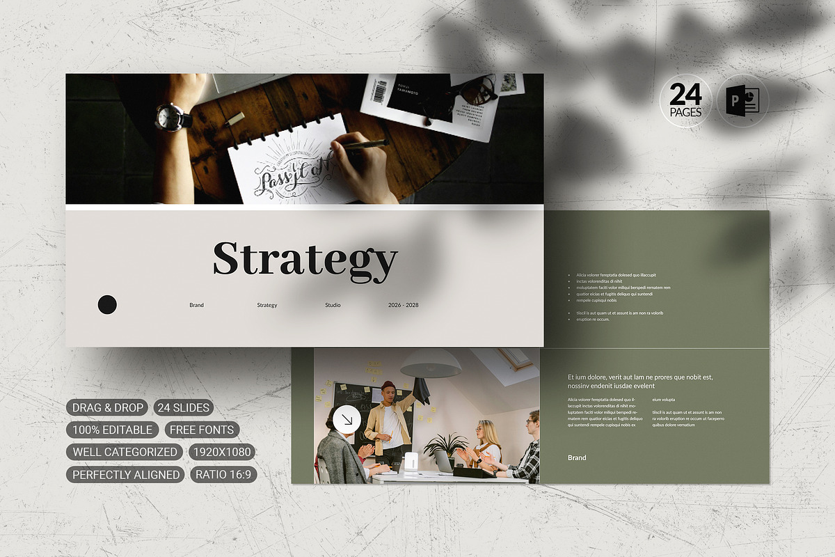 Business Strategy PowerPoint, a Presentation Template by White Graphic (Photo 1 of 8)