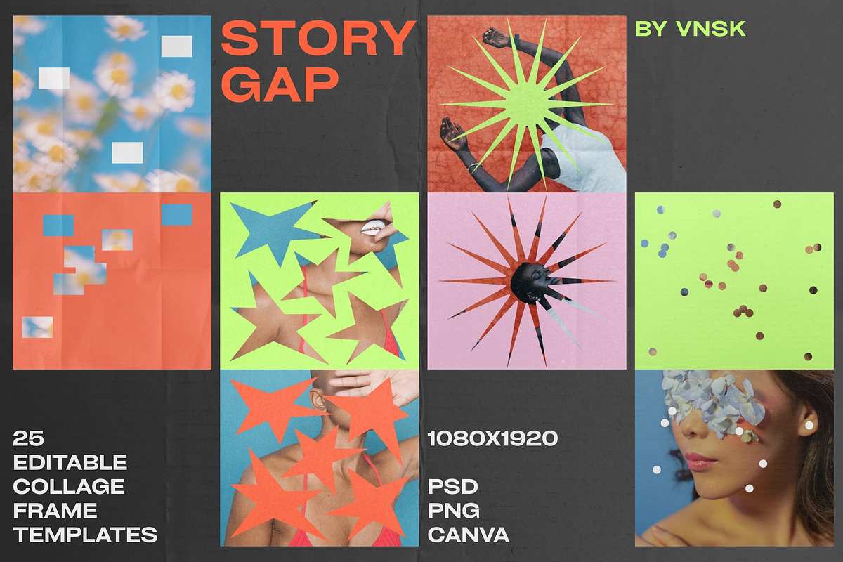 Story Gap: Collage Frame Templates, a Social Media Template by Anastasiia VNSK (Photo 1 of 15)