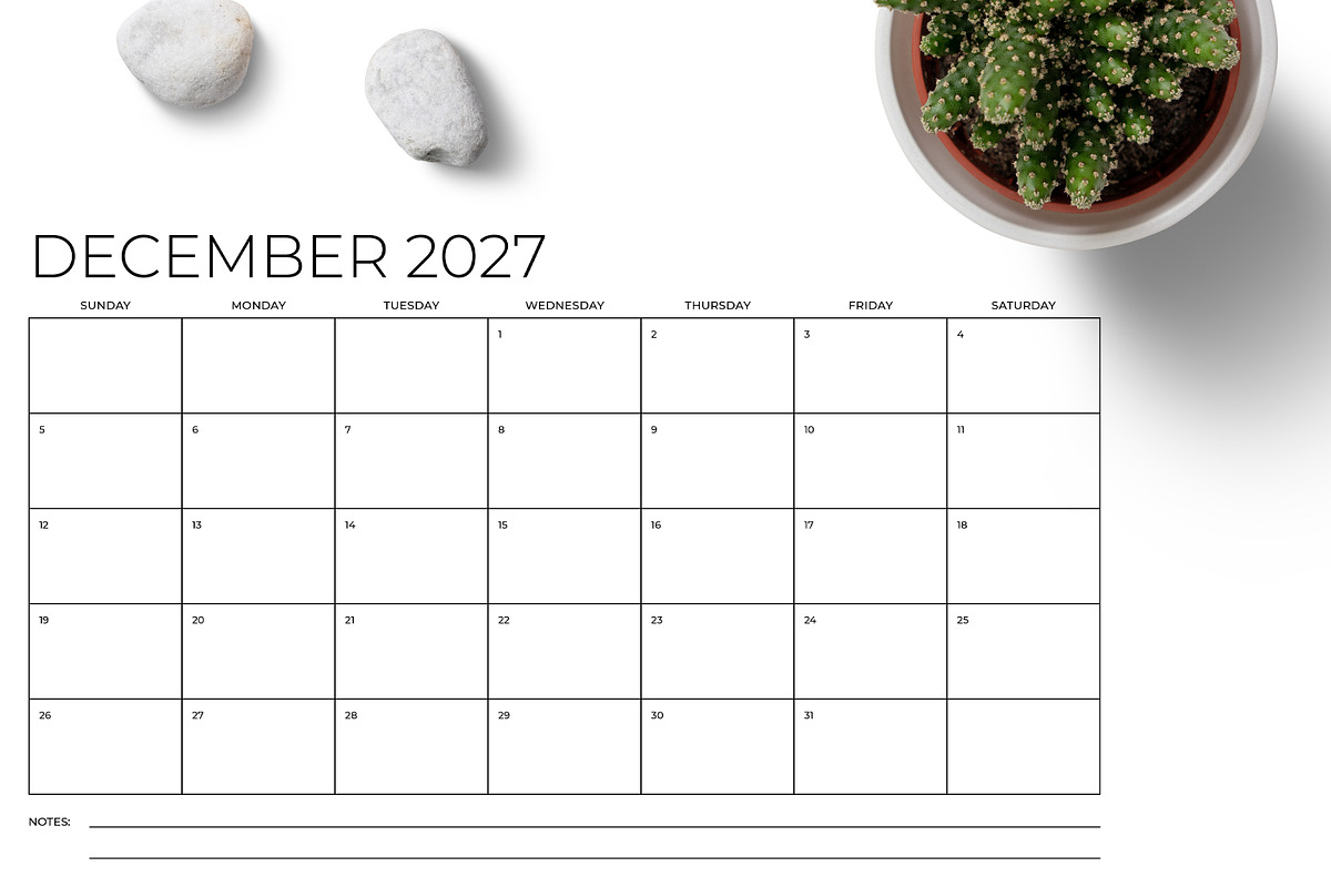 2027 8.5 x 14 Inch Calendar Template, a Stationery Template by Running With Foxes (Photo 3 of 5)