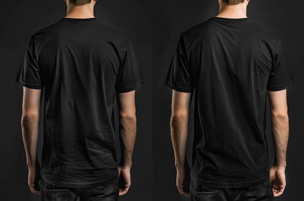 Plain Black T-Shirt Displayed on a M, a Photo by Tanuart